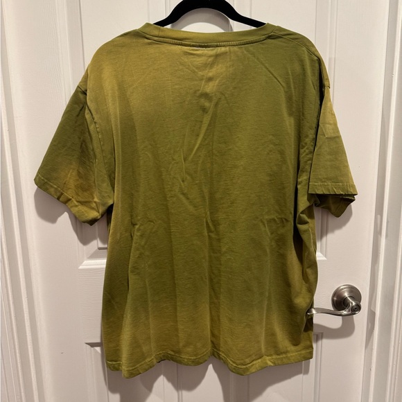 FOUND Casual Olive Short Sleeve Boho Embroidered Tee Size XL - Picture 3 of 14